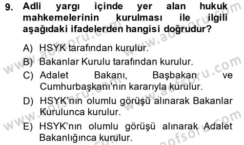 Kamu Özel Kesim Yapısı Ve İlişkileri Dersi 2014 - 2015 Yılı (Vize) Ara Sınavı 9. Soru