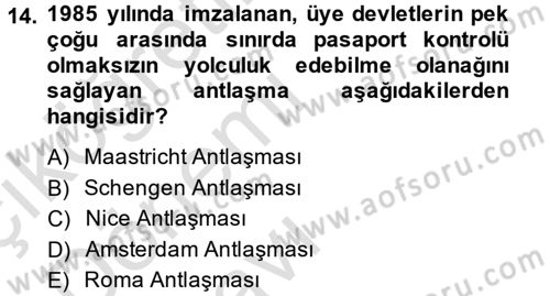 Kamu Özel Kesim Yapısı Ve İlişkileri Dersi 2014 - 2015 Yılı Tek Ders Sınavı 14. Soru