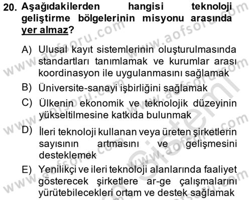 Kamu Özel Kesim Yapısı Ve İlişkileri Dersi 2014 - 2015 Yılı Tek Ders Sınavı 20. Soru