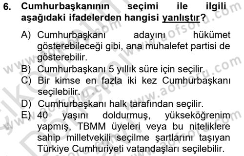 Kamu Özel Kesim Yapısı Ve İlişkileri Dersi 2014 - 2015 Yılı Tek Ders Sınavı 6. Soru