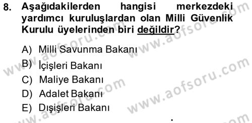 Kamu Özel Kesim Yapısı Ve İlişkileri Dersi 2014 - 2015 Yılı Tek Ders Sınavı 8. Soru