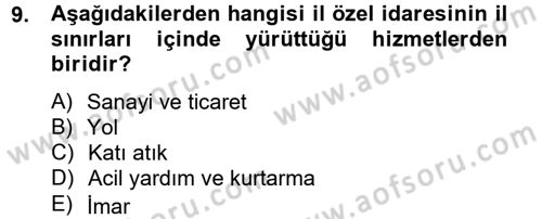 Kamu Özel Kesim Yapısı Ve İlişkileri Dersi 2014 - 2015 Yılı Tek Ders Sınavı 9. Soru