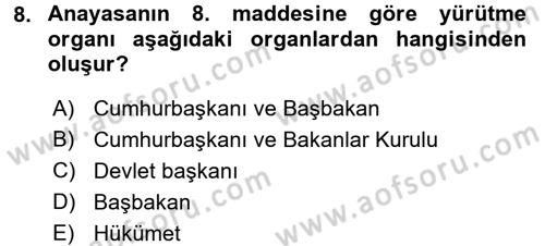 Kamu Özel Kesim Yapısı Ve İlişkileri Dersi 2015 - 2016 Yılı (Vize) Ara Sınavı 8. Soru