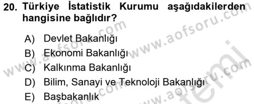 Kamu Özel Kesim Yapısı Ve İlişkileri Dersi 2015 - 2016 Yılı (Final) Dönem Sonu Sınavı 20. Soru