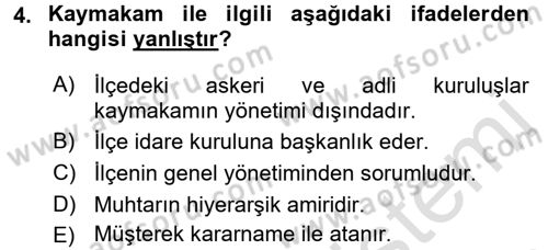 Kamu Özel Kesim Yapısı Ve İlişkileri Dersi 2015 - 2016 Yılı (Final) Dönem Sonu Sınavı 4. Soru