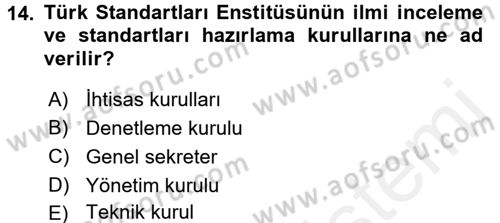 Kamu Özel Kesim Yapısı Ve İlişkileri Dersi 2015 - 2016 Yılı Tek Ders Sınavı 14. Soru