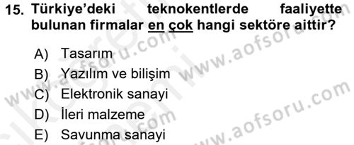 Kamu Özel Kesim Yapısı Ve İlişkileri Dersi 2015 - 2016 Yılı Tek Ders Sınavı 15. Soru