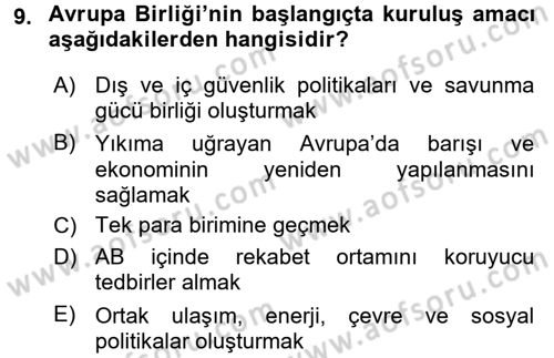 Kamu Özel Kesim Yapısı Ve İlişkileri Dersi 2015 - 2016 Yılı Tek Ders Sınavı 9. Soru