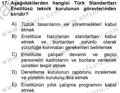 Kamu Özel Kesim Yapısı Ve İlişkileri Dersi 2016 - 2017 Yılı 3 Ders Sınavı 17. Soru