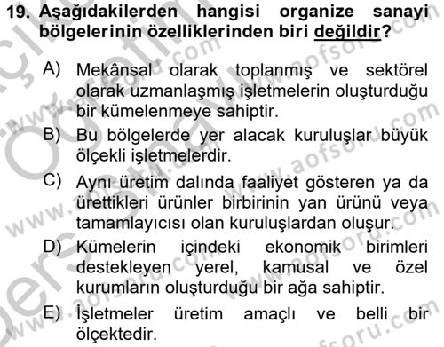 Kamu Özel Kesim Yapısı Ve İlişkileri Dersi 2016 - 2017 Yılı 3 Ders Sınavı 19. Soru