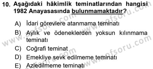 Kamu Özel Kesim Yapısı Ve İlişkileri Dersi 2016 - 2017 Yılı (Vize) Ara Sınavı 10. Soru