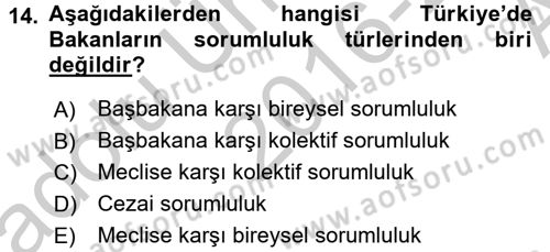 Kamu Özel Kesim Yapısı Ve İlişkileri Dersi 2016 - 2017 Yılı (Vize) Ara Sınavı 14. Soru