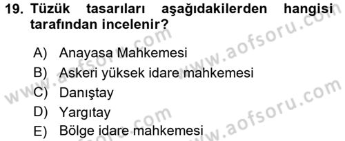 Kamu Özel Kesim Yapısı Ve İlişkileri Dersi 2016 - 2017 Yılı (Vize) Ara Sınavı 19. Soru