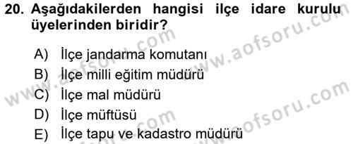 Kamu Özel Kesim Yapısı Ve İlişkileri Dersi 2016 - 2017 Yılı (Vize) Ara Sınavı 20. Soru