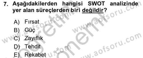 Kamu Özel Kesim Yapısı Ve İlişkileri Dersi 2016 - 2017 Yılı (Vize) Ara Sınavı 7. Soru