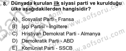 Kamu Özel Kesim Yapısı Ve İlişkileri Dersi 2016 - 2017 Yılı (Vize) Ara Sınavı 8. Soru