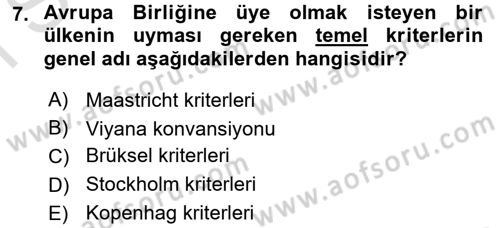 Kamu Özel Kesim Yapısı Ve İlişkileri Dersi 2016 - 2017 Yılı (Final) Dönem Sonu Sınavı 7. Soru