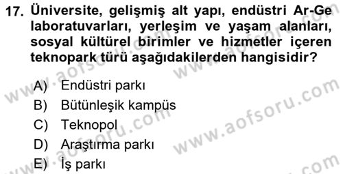 Kamu Özel Kesim Yapısı Ve İlişkileri Dersi 2017 - 2018 Yılı 3 Ders Sınavı 17. Soru