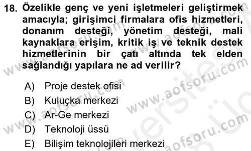 Kamu Özel Kesim Yapısı Ve İlişkileri Dersi 2017 - 2018 Yılı 3 Ders Sınavı 18. Soru