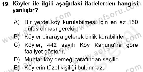 Kamu Özel Kesim Yapısı Ve İlişkileri Dersi 2017 - 2018 Yılı (Vize) Ara Sınav Soruları 19. Soru