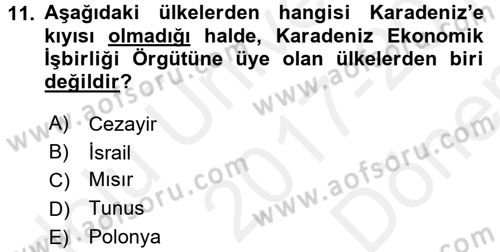 Kamu Özel Kesim Yapısı Ve İlişkileri Dersi 2017 - 2018 Yılı (Final) Dönem Sonu Sınavı 11. Soru