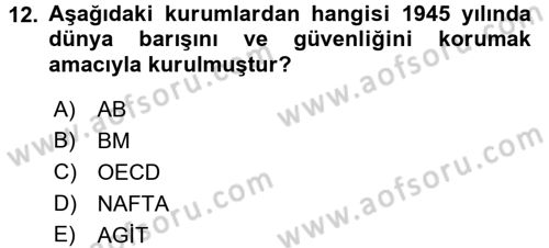 Kamu Özel Kesim Yapısı Ve İlişkileri Dersi 2017 - 2018 Yılı (Final) Dönem Sonu Sınavı 12. Soru