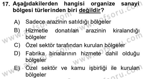 Kamu Özel Kesim Yapısı Ve İlişkileri Dersi 2017 - 2018 Yılı (Final) Dönem Sonu Sınavı 17. Soru