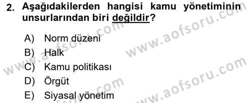 Kamu Özel Kesim Yapısı Ve İlişkileri Dersi 2017 - 2018 Yılı (Final) Dönem Sonu Sınavı 2. Soru