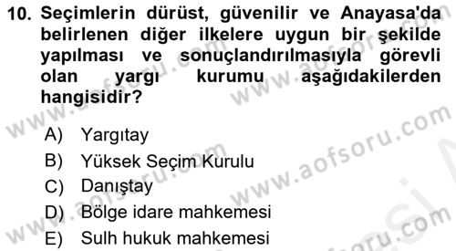 Kamu Özel Kesim Yapısı Ve İlişkileri Dersi 2018 - 2019 Yılı (Vize) Ara Sınavı 10. Soru