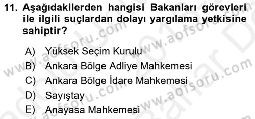 Kamu Özel Kesim Yapısı Ve İlişkileri Dersi 2018 - 2019 Yılı (Vize) Ara Sınavı 11. Soru