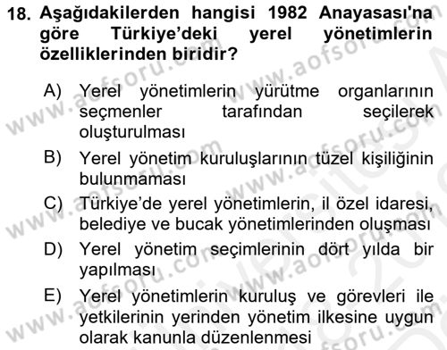 Kamu Özel Kesim Yapısı Ve İlişkileri Dersi 2018 - 2019 Yılı (Vize) Ara Sınavı 18. Soru