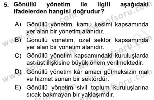 Kamu Özel Kesim Yapısı Ve İlişkileri Dersi 2018 - 2019 Yılı (Vize) Ara Sınavı 5. Soru