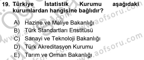 Kamu Özel Kesim Yapısı Ve İlişkileri Dersi 2018 - 2019 Yılı Yaz Okulu Sınav Soruları 19. Soru