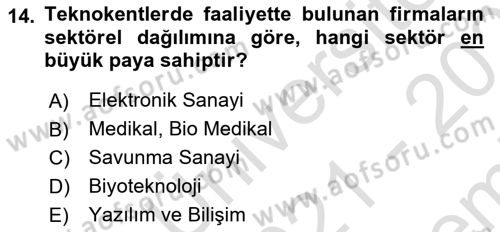 Kamu Özel Kesim Yapısı Ve İlişkileri Dersi 2021 - 2022 Yılı (Final) Dönem Sonu Sınav Soruları 14. Soru
