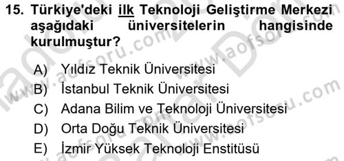 Kamu Özel Kesim Yapısı Ve İlişkileri Dersi 2021 - 2022 Yılı (Final) Dönem Sonu Sınav Soruları 15. Soru