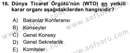 Kamu Özel Kesim Yapısı Ve İlişkileri Dersi 2021 - 2022 Yılı (Final) Dönem Sonu Sınav Soruları 16. Soru