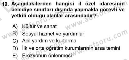 Kamu Özel Kesim Yapısı Ve İlişkileri Dersi 2021 - 2022 Yılı (Final) Dönem Sonu Sınav Soruları 19. Soru