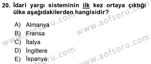 Kamu Özel Kesim Yapısı Ve İlişkileri Dersi 2021 - 2022 Yılı (Final) Dönem Sonu Sınav Soruları 20. Soru