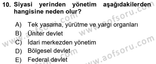 Kamu Özel Kesim Yapısı Ve İlişkileri Dersi 2023 - 2024 Yılı (Final) Dönem Sonu Sınav Soruları 10. Soru
