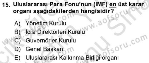 Kamu Özel Kesim Yapısı Ve İlişkileri Dersi 2023 - 2024 Yılı (Final) Dönem Sonu Sınav Soruları 15. Soru