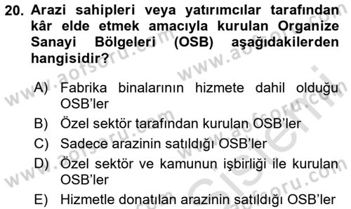 Kamu Özel Kesim Yapısı Ve İlişkileri Dersi 2023 - 2024 Yılı (Final) Dönem Sonu Sınav Soruları 20. Soru