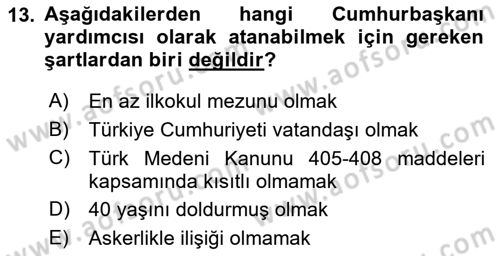 Kamu Özel Kesim Yapısı Ve İlişkileri Dersi 2024 - 2025 Yılı (Vize) Ara Sınav Soruları 13. Soru