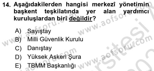 Kamu Özel Kesim Yapısı Ve İlişkileri Dersi 2024 - 2025 Yılı (Vize) Ara Sınav Soruları 14. Soru