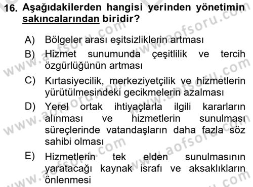 Kamu Özel Kesim Yapısı Ve İlişkileri Dersi 2024 - 2025 Yılı (Vize) Ara Sınav Soruları 16. Soru