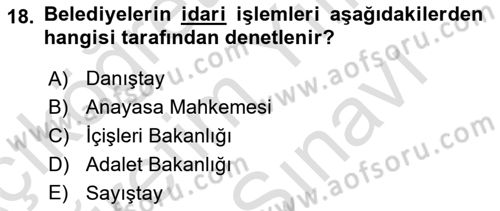 Kamu Özel Kesim Yapısı Ve İlişkileri Dersi 2024 - 2025 Yılı (Vize) Ara Sınav Soruları 18. Soru
