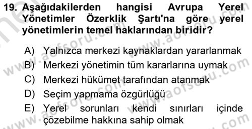 Kamu Özel Kesim Yapısı Ve İlişkileri Dersi 2024 - 2025 Yılı (Vize) Ara Sınav Soruları 19. Soru