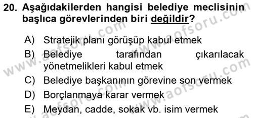 Kamu Özel Kesim Yapısı Ve İlişkileri Dersi 2024 - 2025 Yılı (Vize) Ara Sınav Soruları 20. Soru