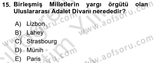 Kamu Özel Kesim Yapısı Ve İlişkileri Dersi Yaz Okulu Sınavı Deneme Sınav Soruları 15. Soru