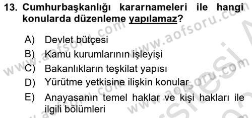 Kamu Özel Kesim Yapısı Ve İlişkileri Dersi 2025 - 2026 Yılı (Vize) Ara Sınav Soruları 13. Soru
