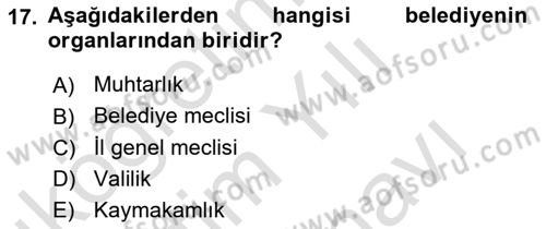 Kamu Özel Kesim Yapısı Ve İlişkileri Dersi 2025 - 2026 Yılı (Vize) Ara Sınav Soruları 17. Soru